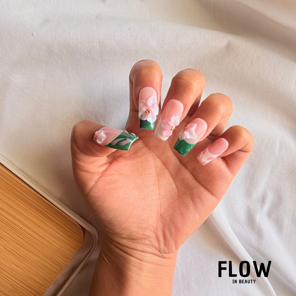 Unhas Press-On Floral Garden