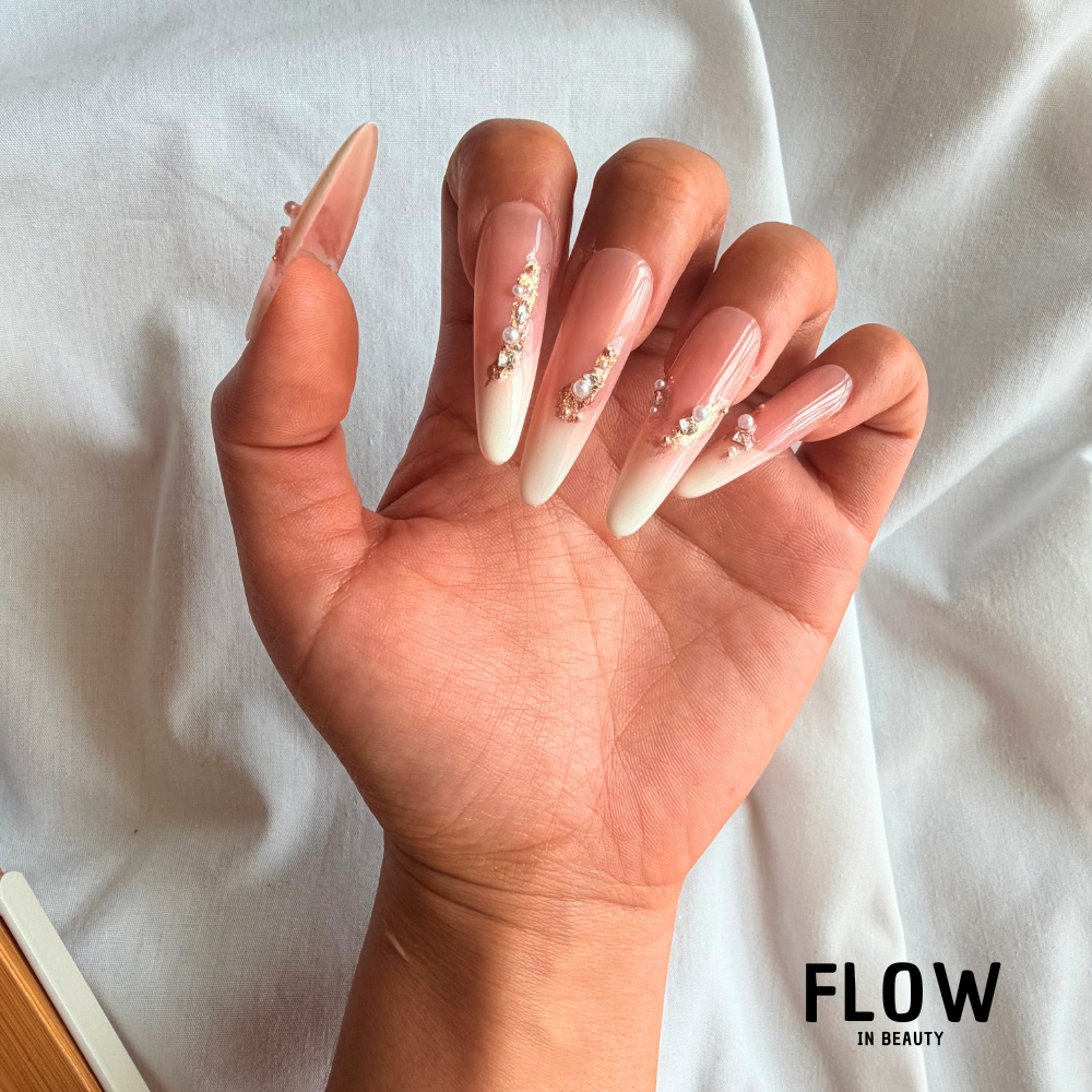 Unhas Press-On Champagne Pearl