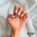 Unhas Press-On Burgundy Flower Red