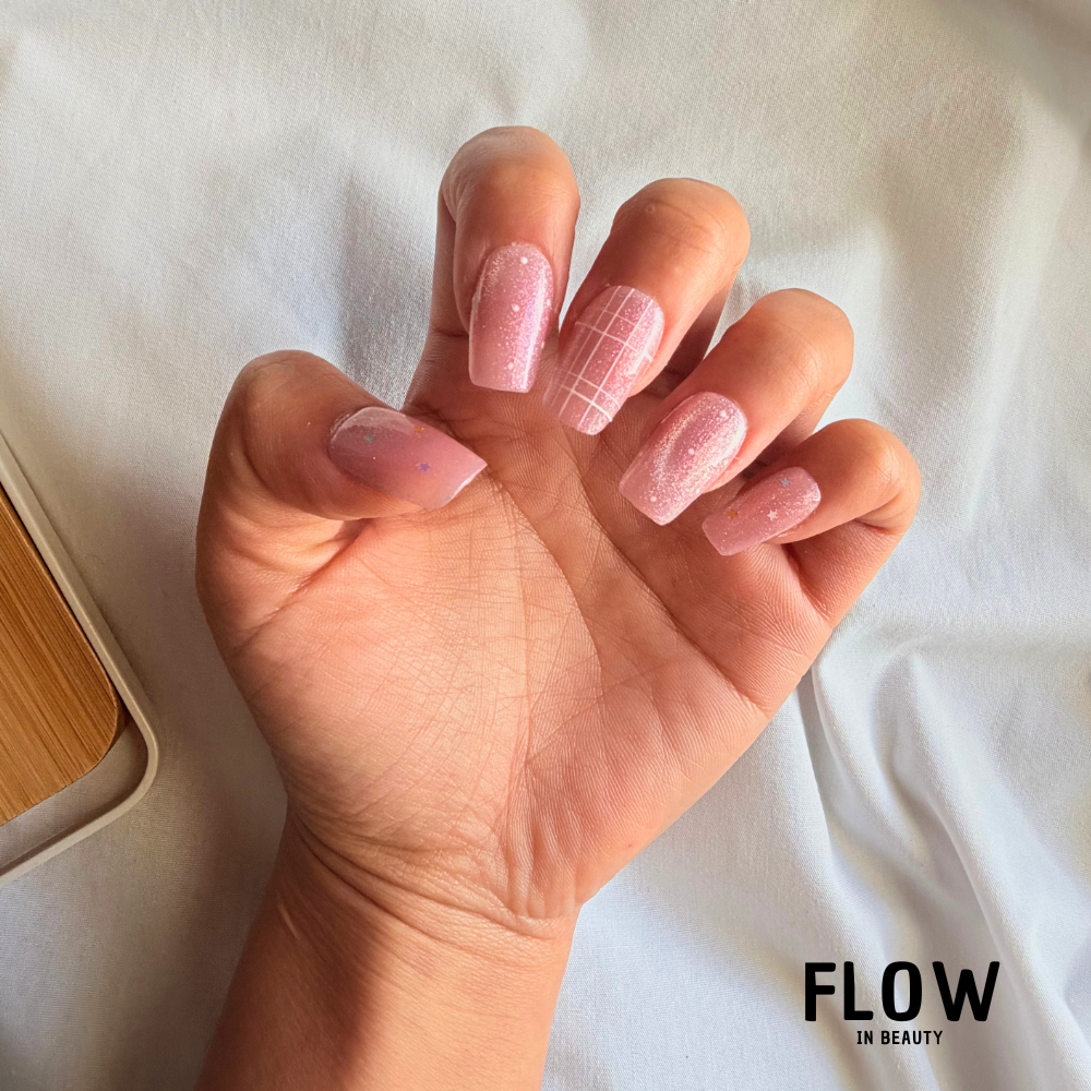 Unhas Press-On Pink Stardust