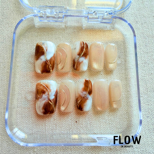 Unhas Press On Marble Nude