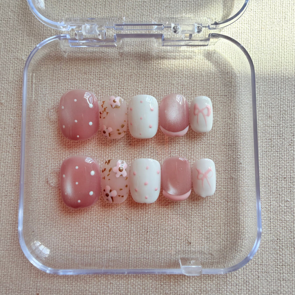 Unhas Press On Soft Pink Charm