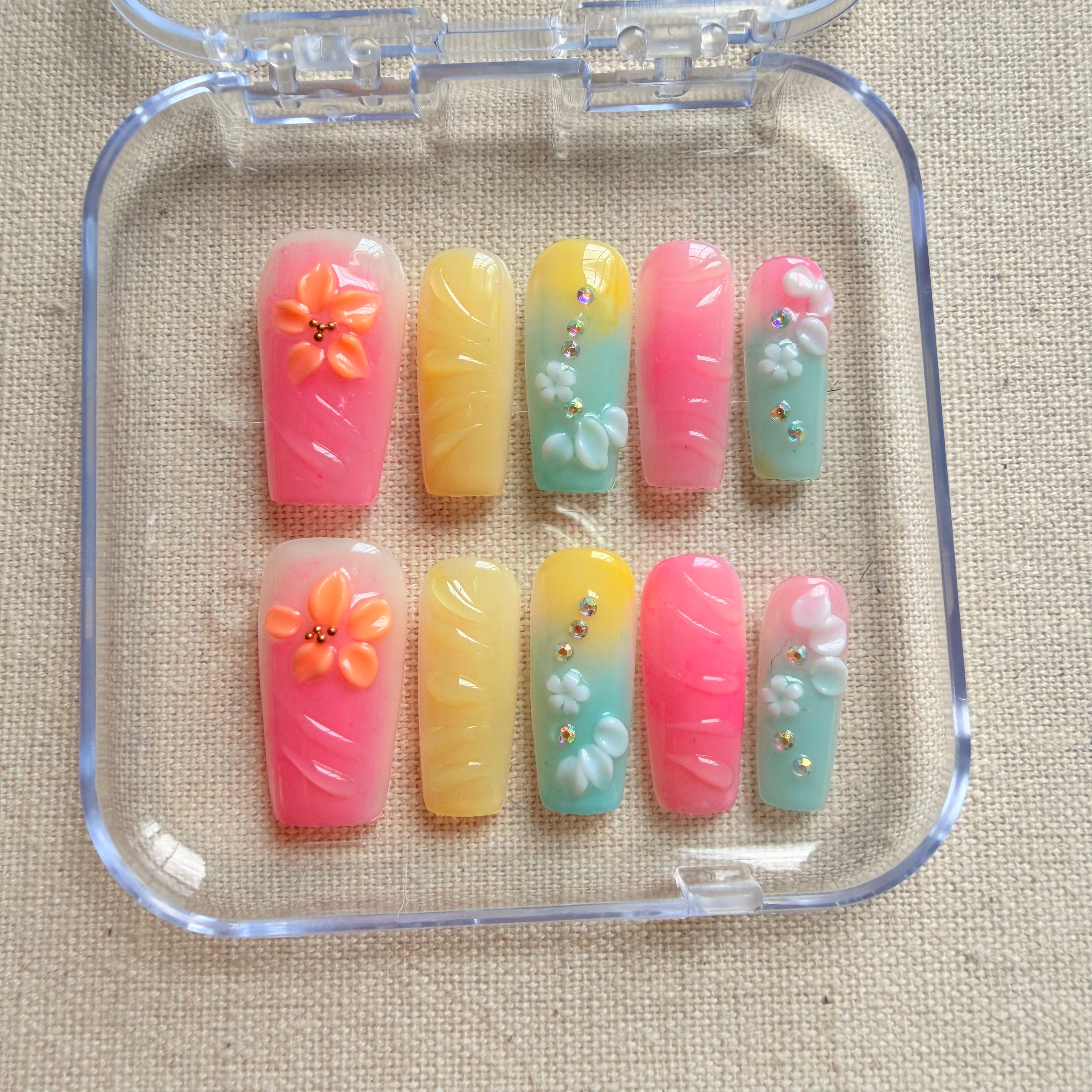 Unhas press on candy garden