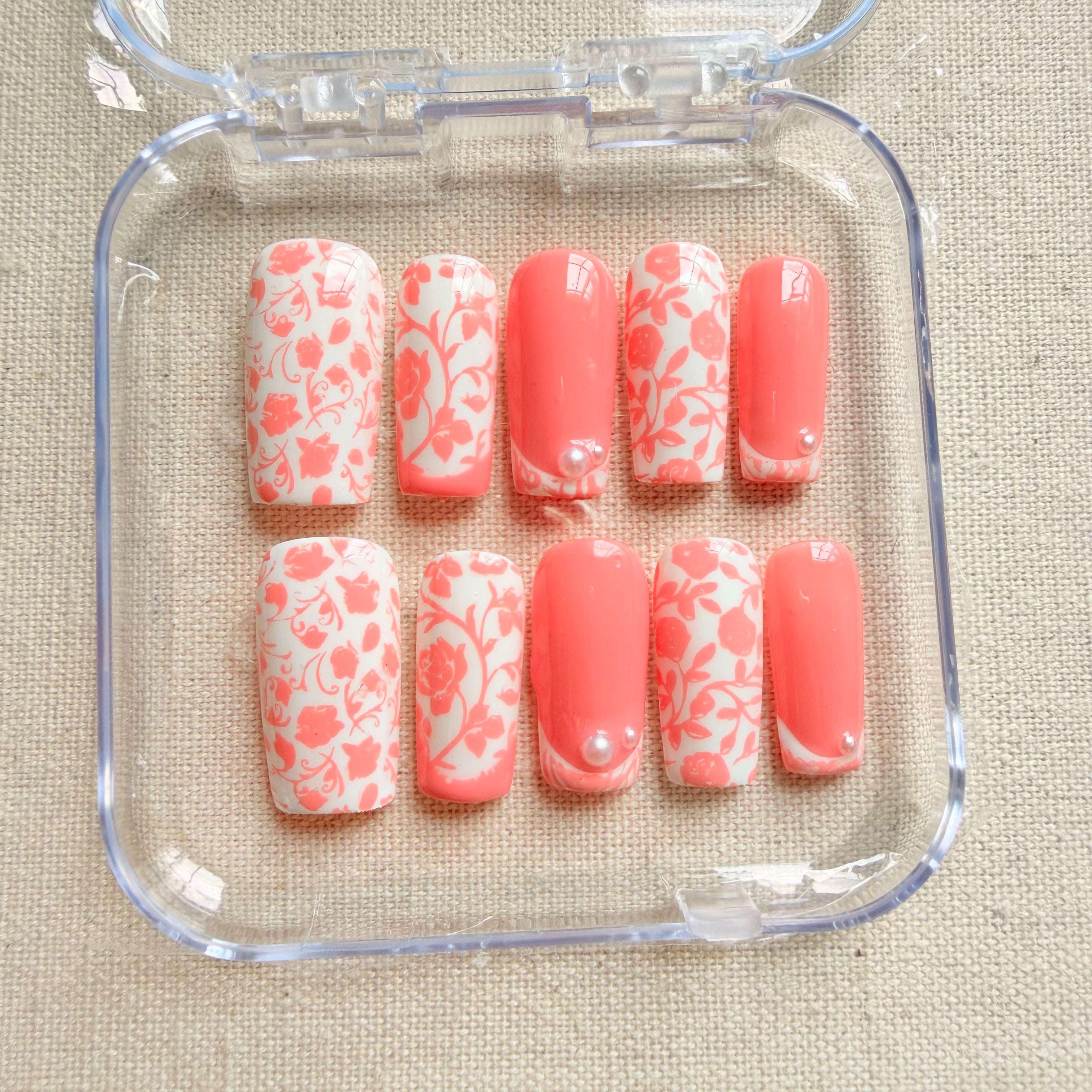Unhas press on pink elegance