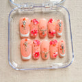 Unhas press on floral elegance