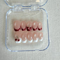 Unhas Press On French Cherry Oval