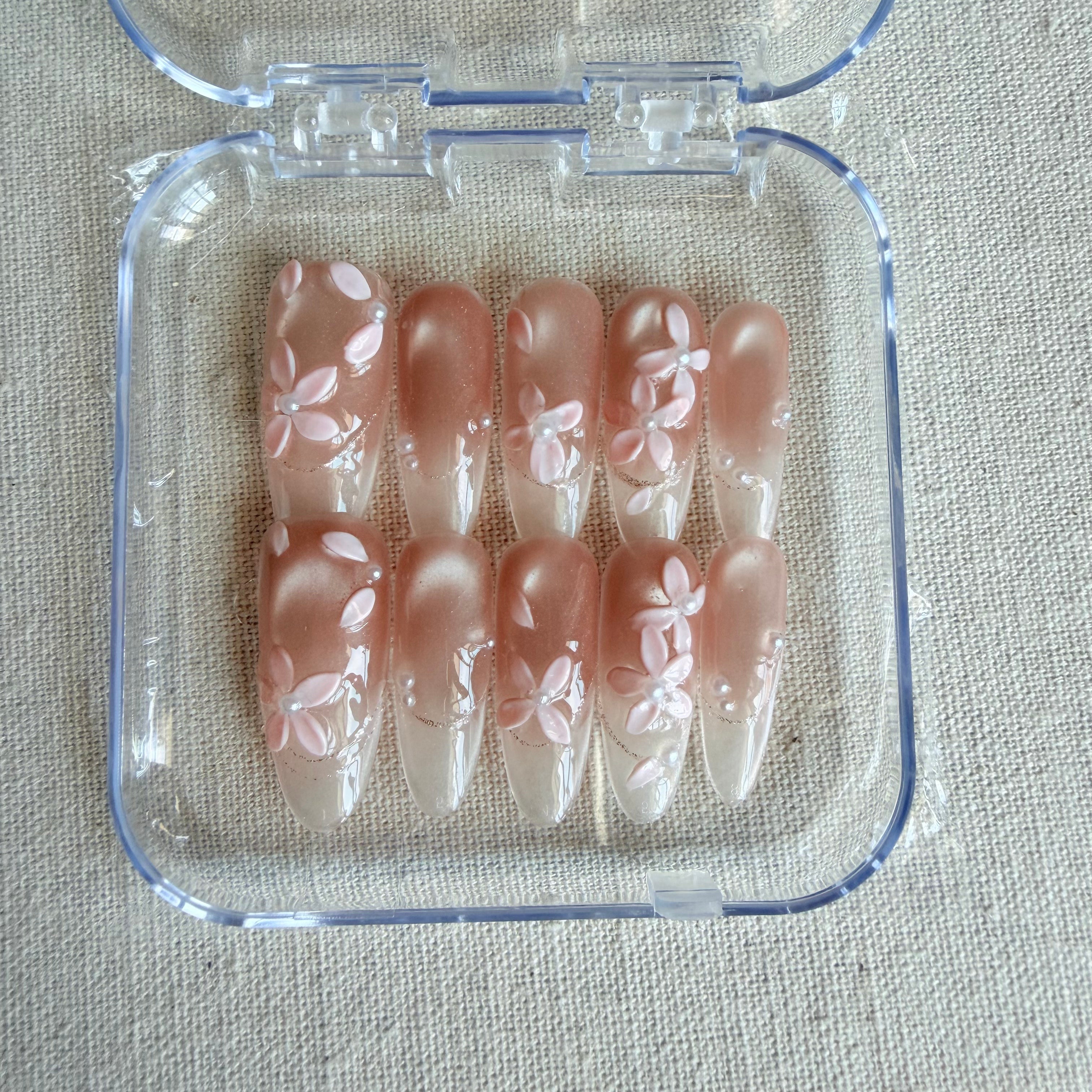 Unhas Press On Blush Blossom