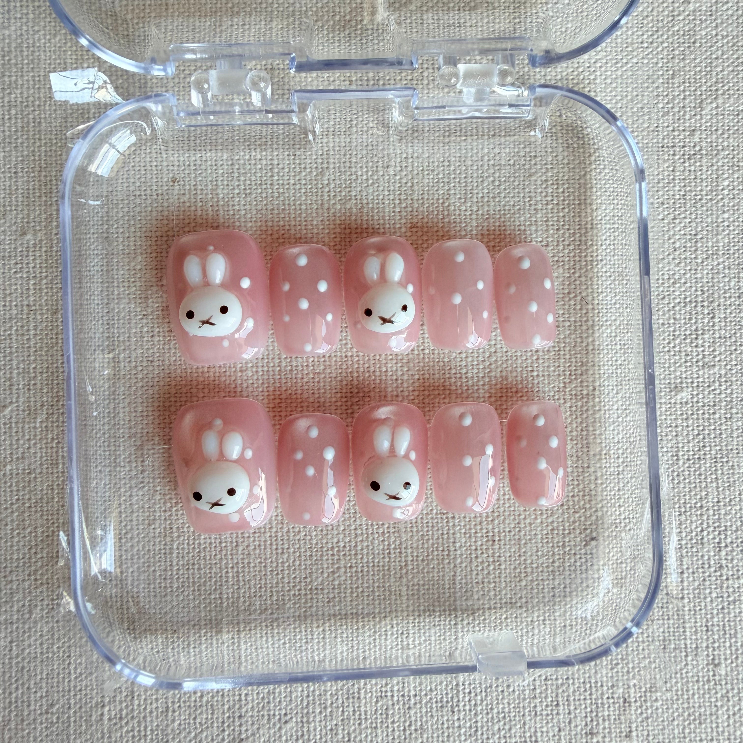 Unhas Press On Bunny Blush