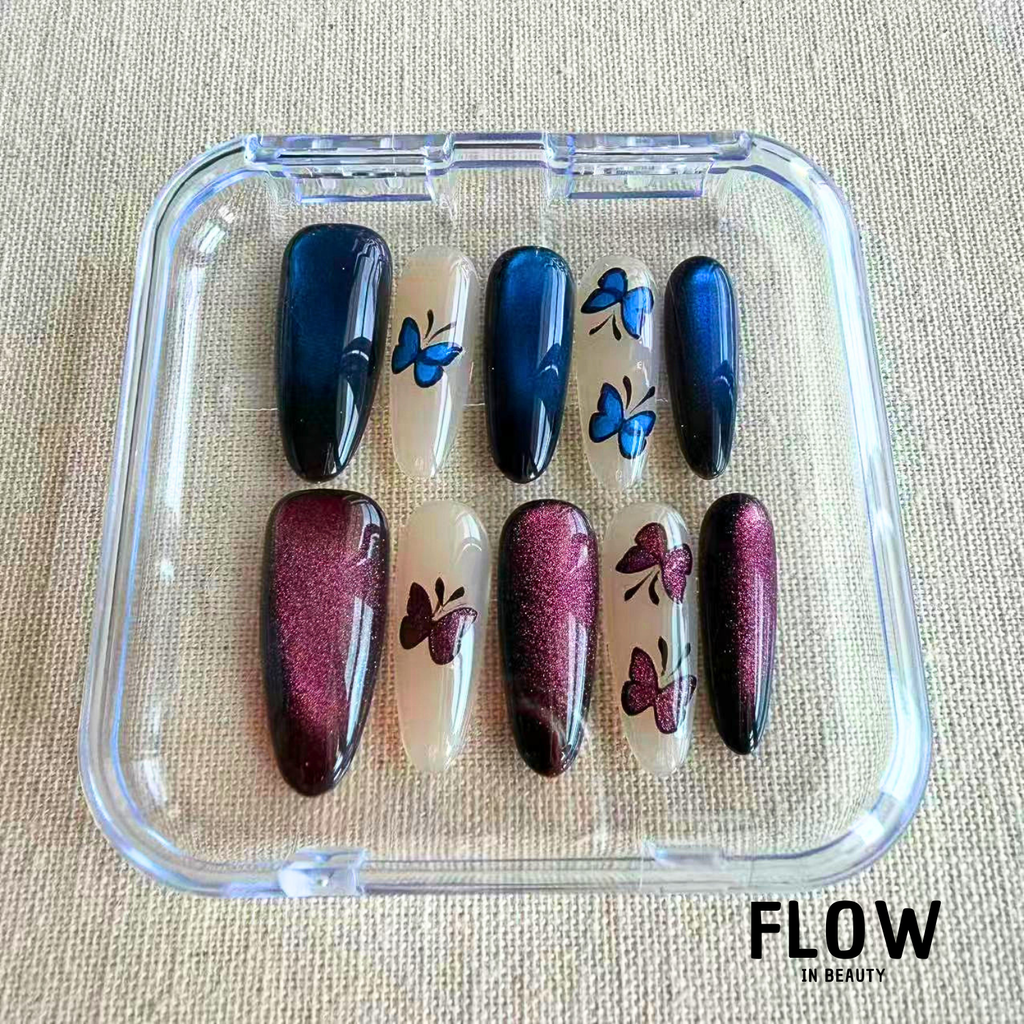 Unhas Press-On Midnight Butterfly Duo