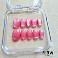 Unhas Press-On Efeito Cat Eye Rosa vibrante