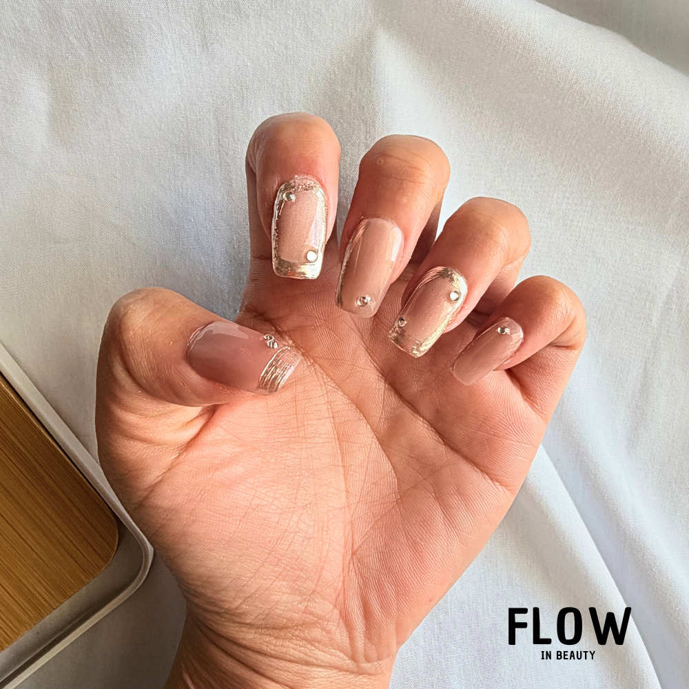 Unhas Press On Golden Nude