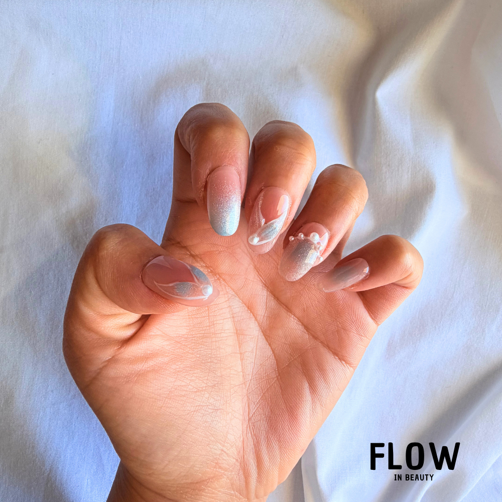 Unhas Press-On Pearl Mermaid
