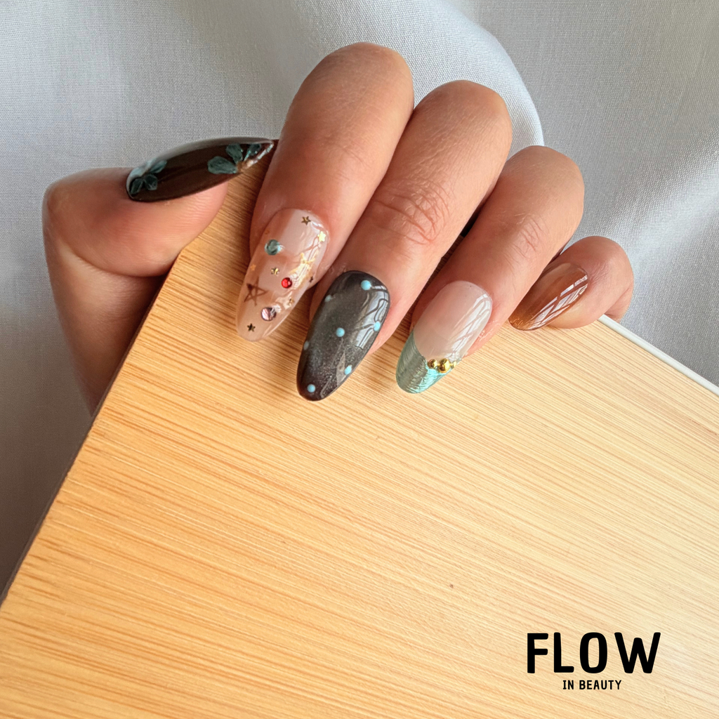 Unhas Press-On Turquoise Garden