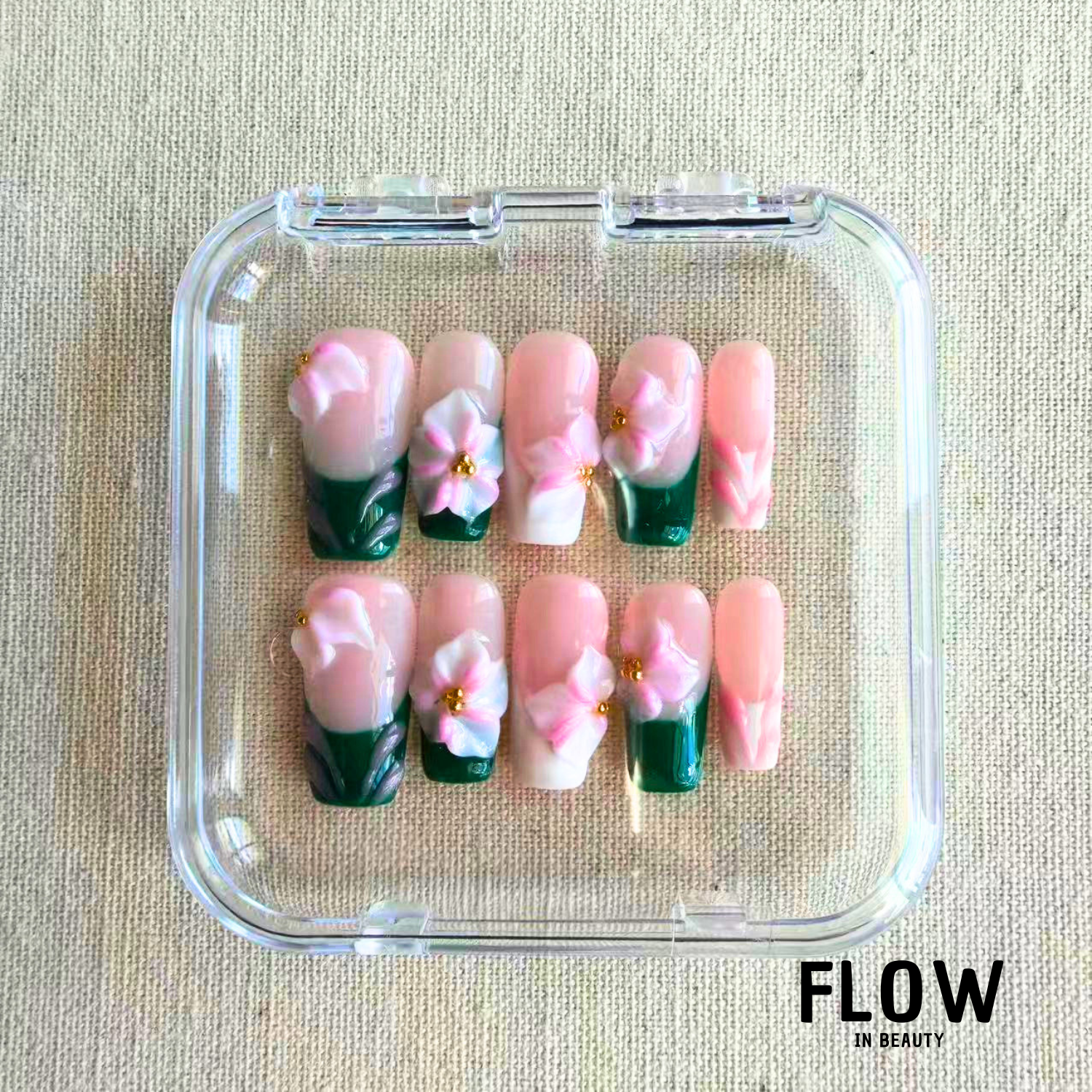 Unhas Press-On Floral Garden