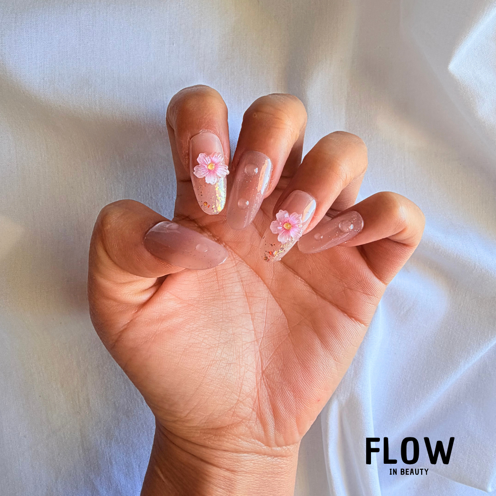 Unhas Press-On Pink Dew Blossom