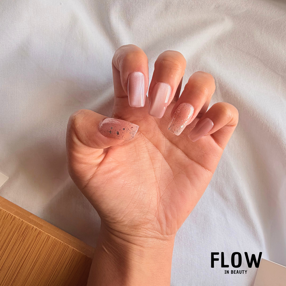 Unhas Press On Pearl Pink Glow