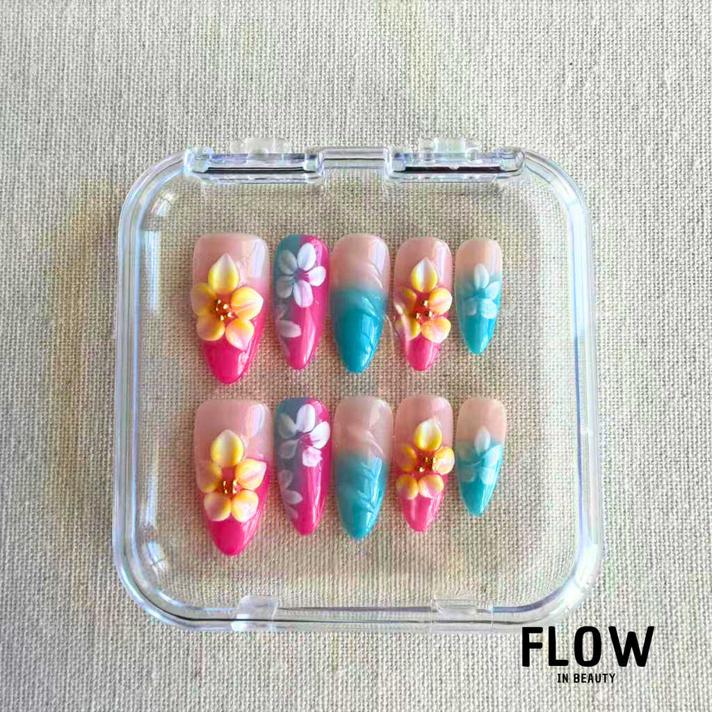 Unhas Press-On Pastel Bloom Garden