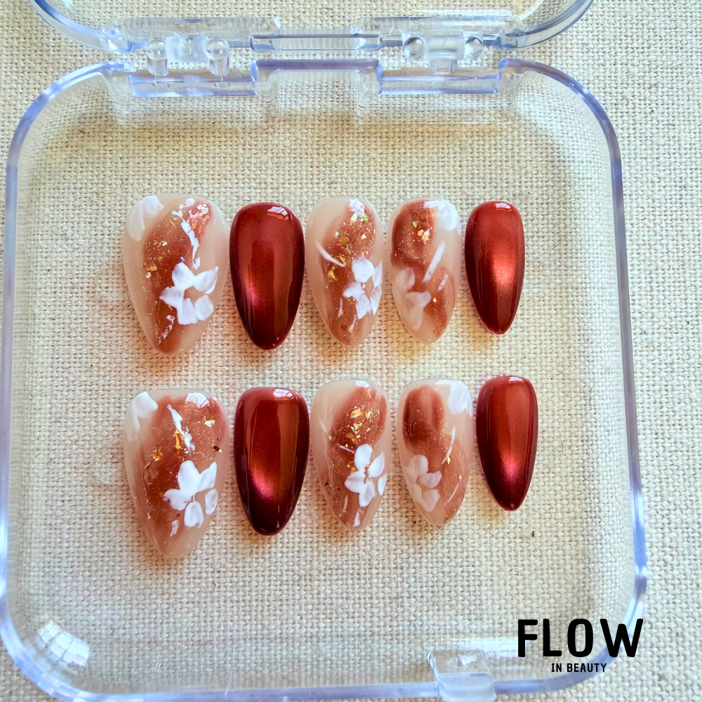 Unhas Press-On Peach Blossom Glow