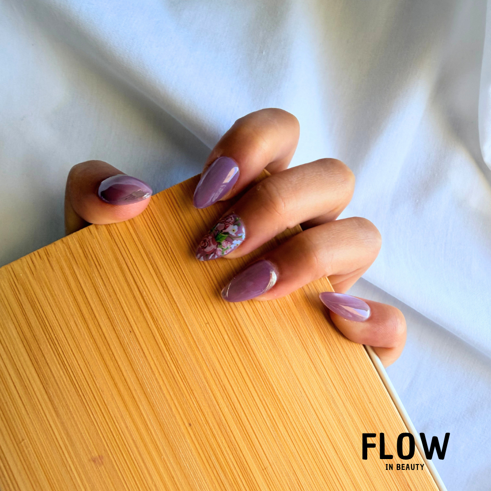Unhas Press-On Lilac Garden Shine