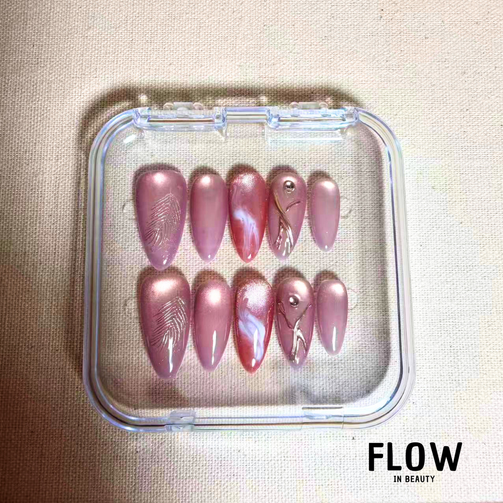 Unhas Press-On Nude Blush Elegance