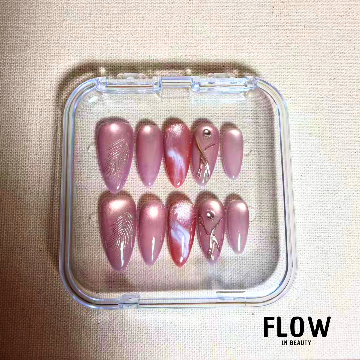 Unhas Press-On Nude Blush Elegance