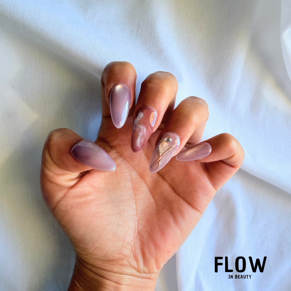 Unhas Press-On Nude Blush Elegance