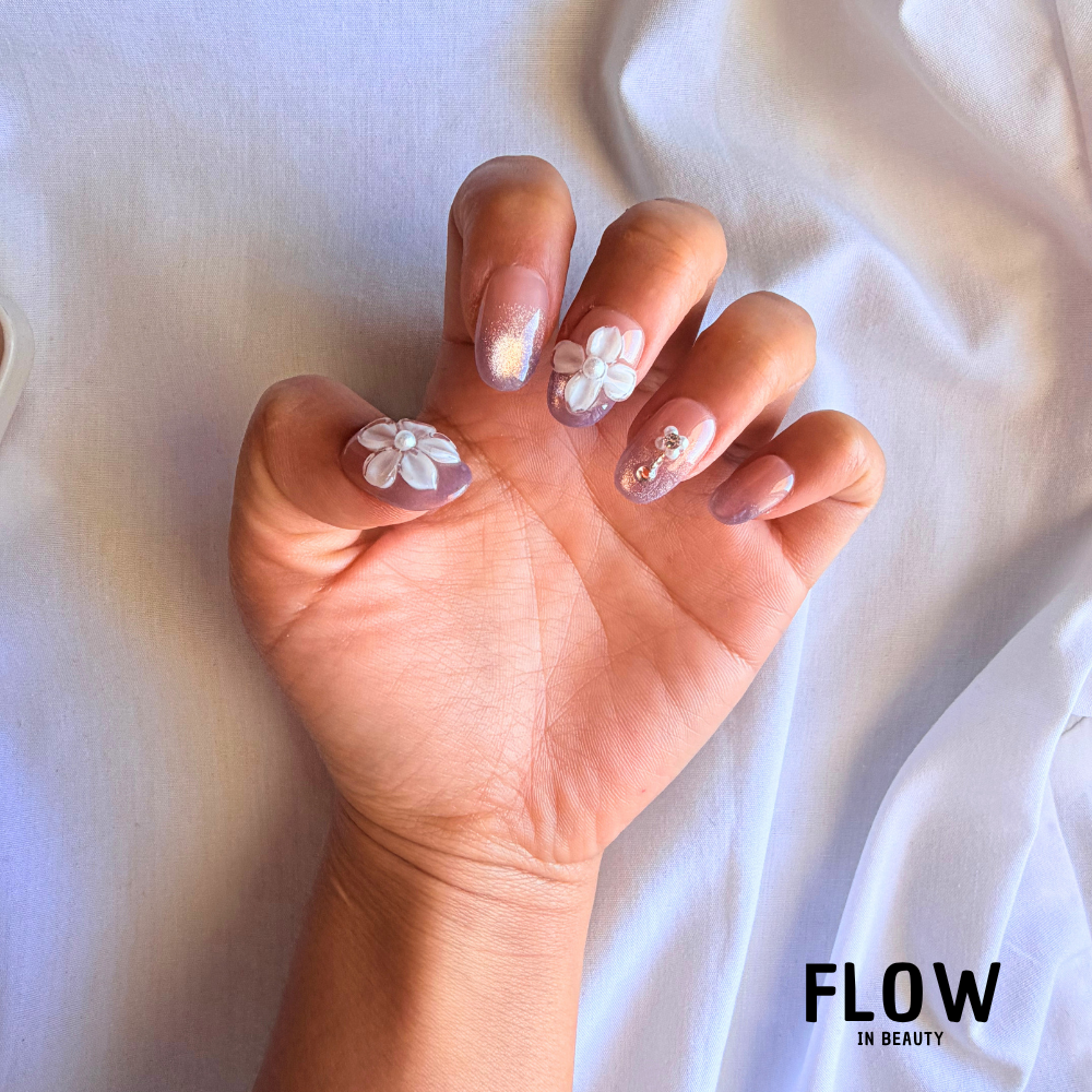 Unhas Press-On Peach Orchid Glam