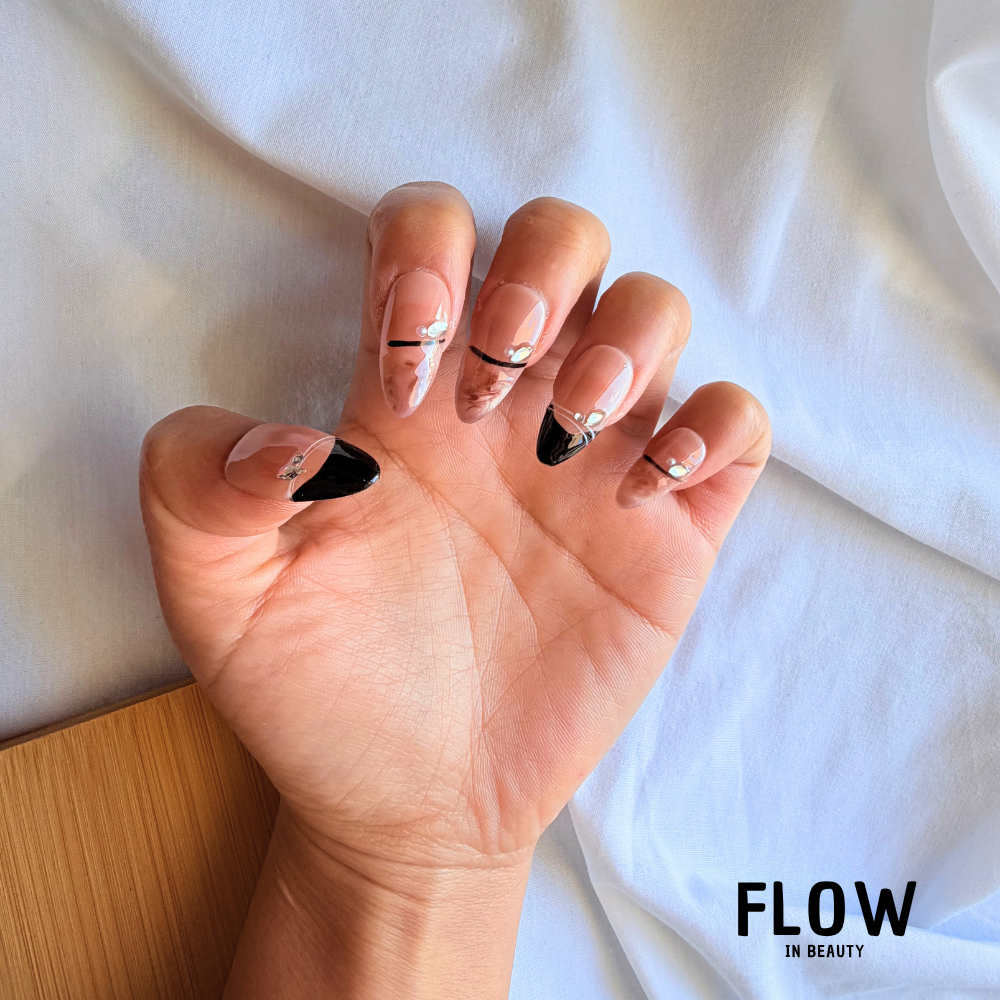 Unhas Press-On Black Chic French