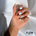 Unhas Press-On Blue French Blossom