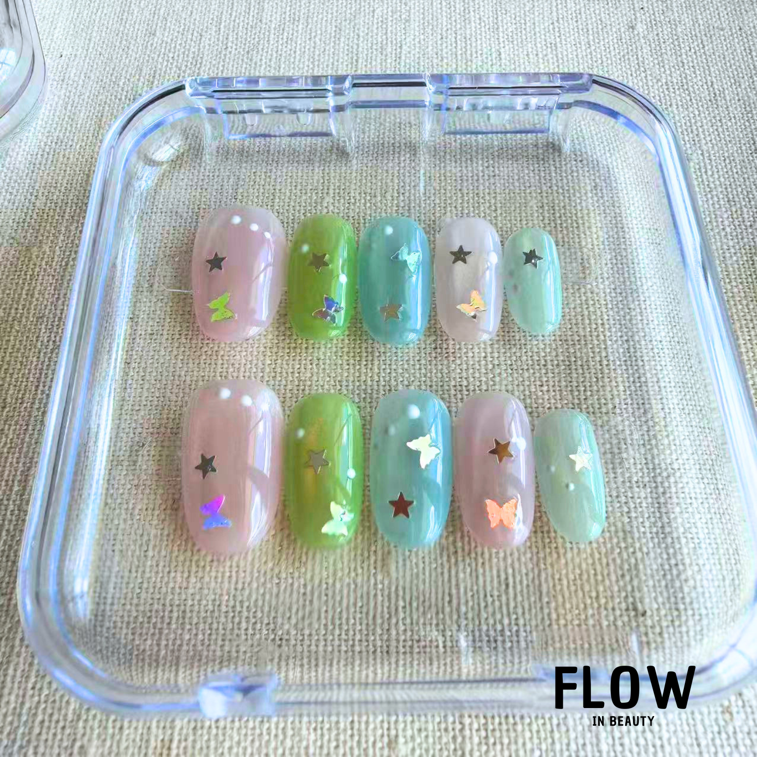 Unhas Press-On Pastel Star Glow